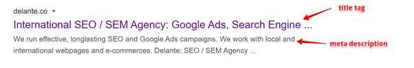 seo ranking factors title meta description