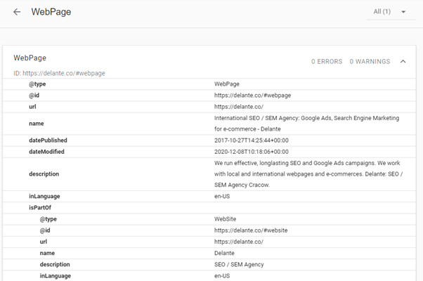 how to check structured data on site