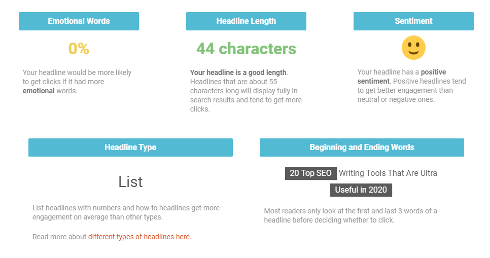 another screenshot from IsItWp Headline Analyzer