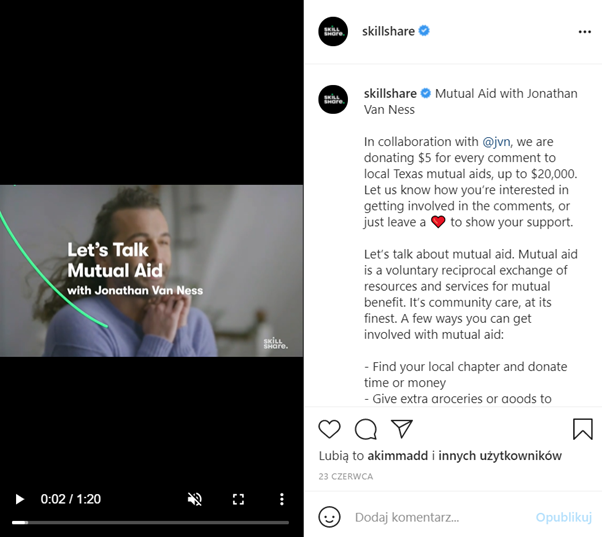 smo example instagram post