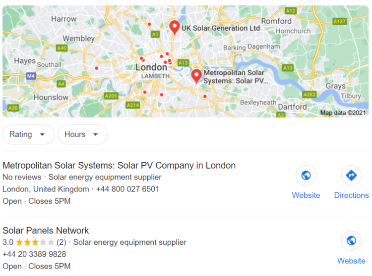 photovoltaic local seo example
