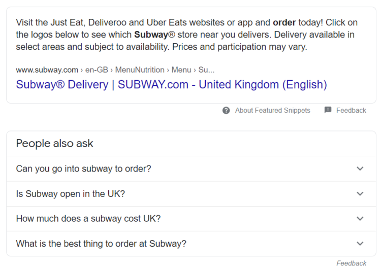 faq in search results schema 