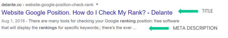 meta description and title - content audit