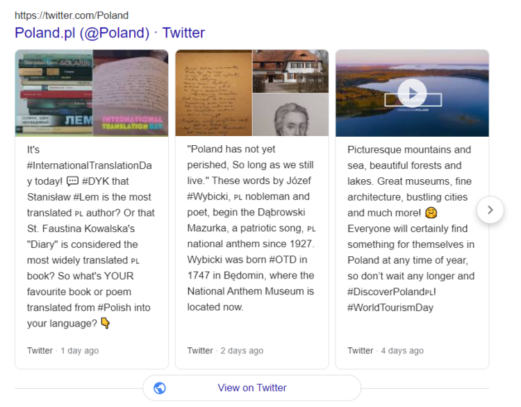 Twitter hashtag snippet