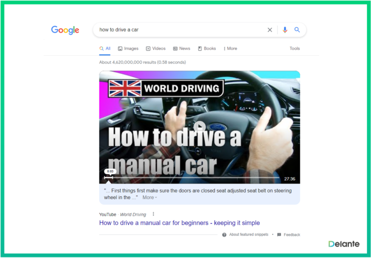 types of featured snippets video