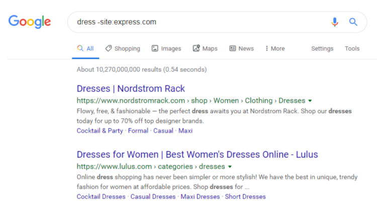 Unwanted website google search hacks